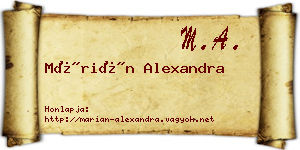 Márián Alexandra névjegykártya