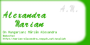alexandra marian business card